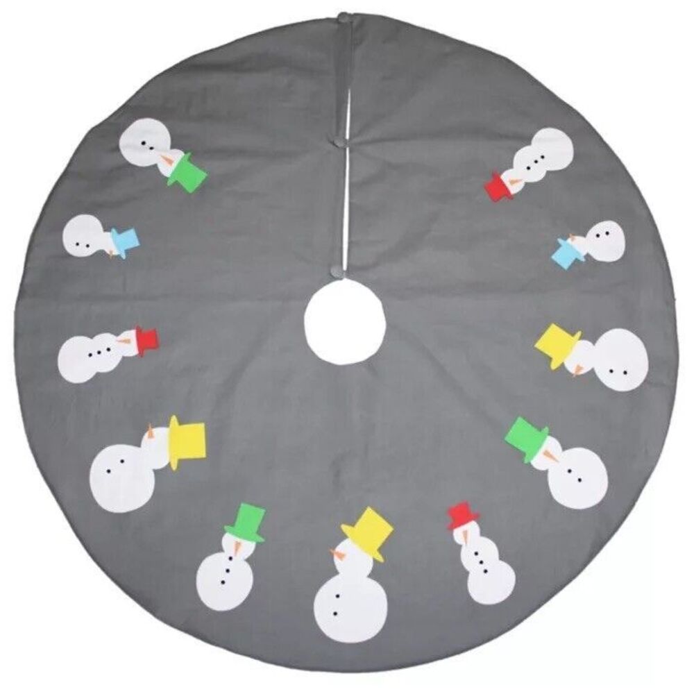 H for Happy Whimsy Snowmen Holiday Tree Skirt Bed and Bath Beyond NEW